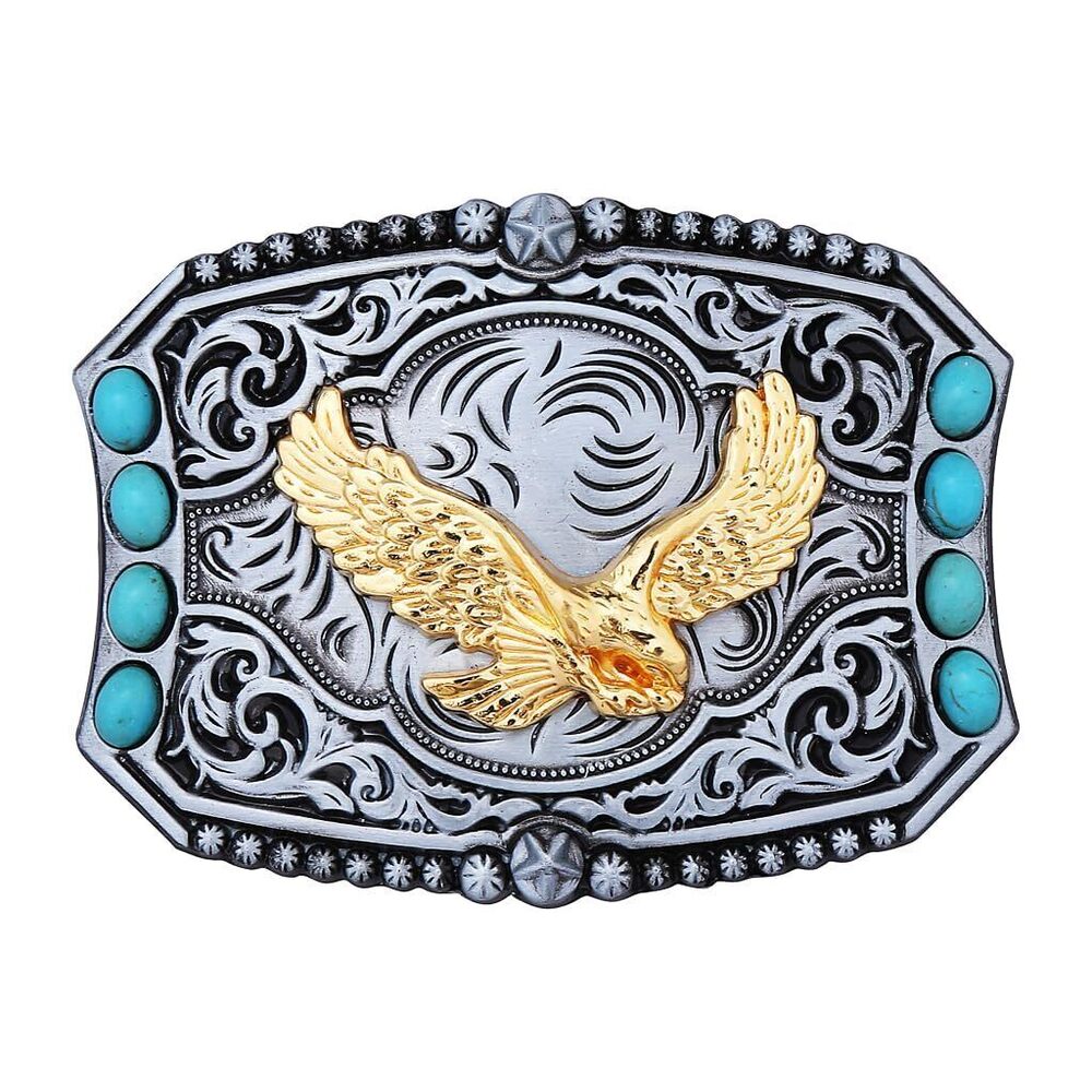 4868 Eagle Belt Buckle, Vintage Western Turquoise Belt Buckles, Cowboy